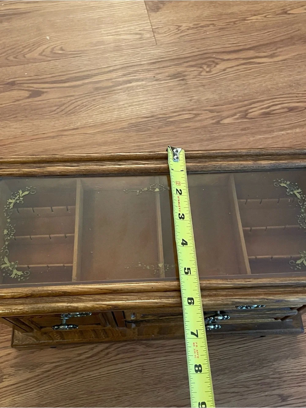 Vintage Wooden Dresser Style Jewelry Box Lift Top Japan 14x6x9